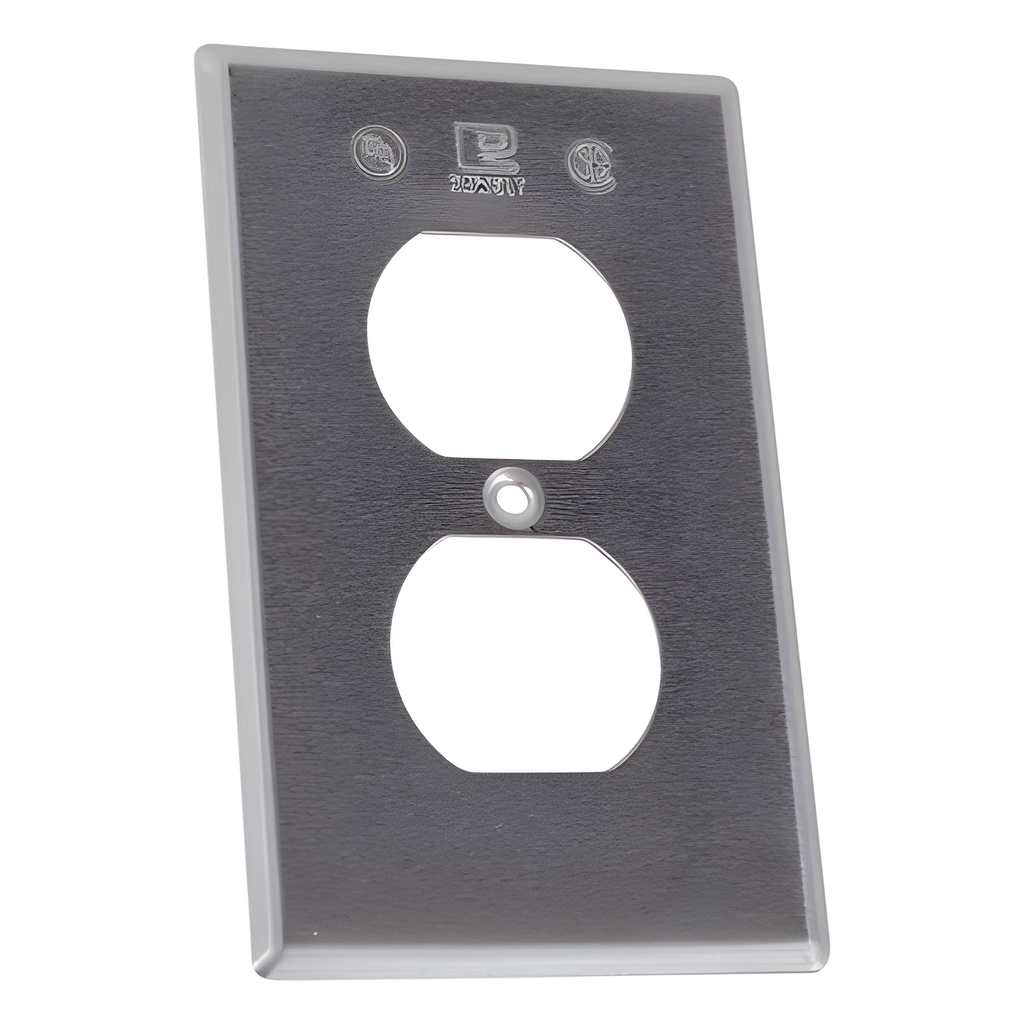 [TR-0422] Tapa rectangular para contacto dúplex de aluminio tipo RR a prueba de intemperie
