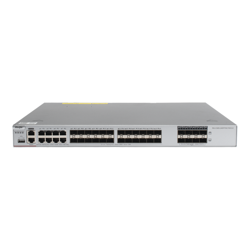 Switch Core Administrable Capa 3 con 8 puertos Gigabit, 24 SFP y 8 SFP+ Combo para fibra 10Gb, gestión gratuita desde la nube