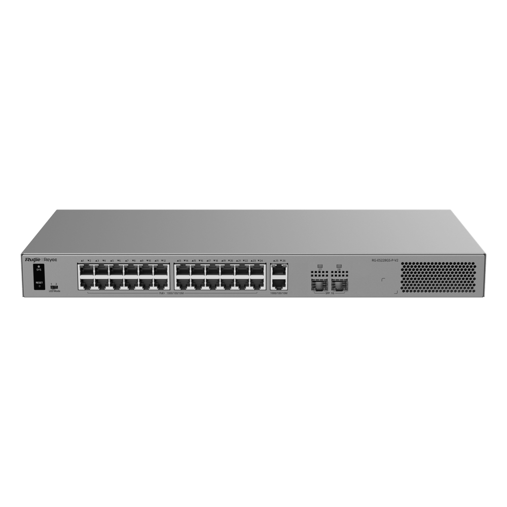 Switch administrable 28 puertos, PoE+, Gigabit, 370 W