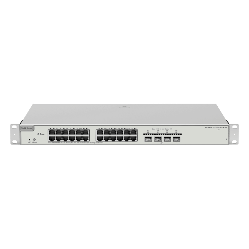 Switch administrable 24 puertos, PoE, Gigabit, capa 3, 4 SFP+