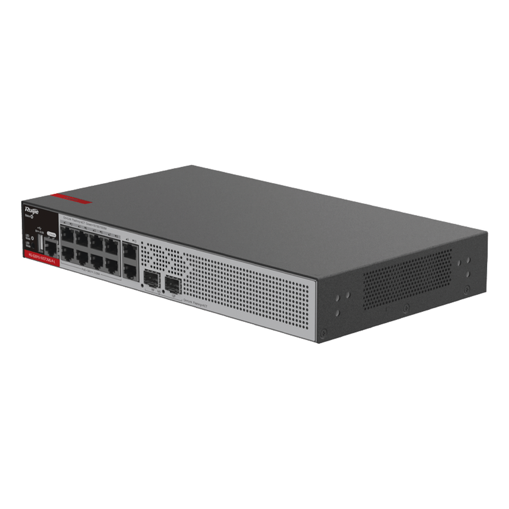 Switch administrable 8 puertos, PoE+, Gigabit, capa 2, 125 W
