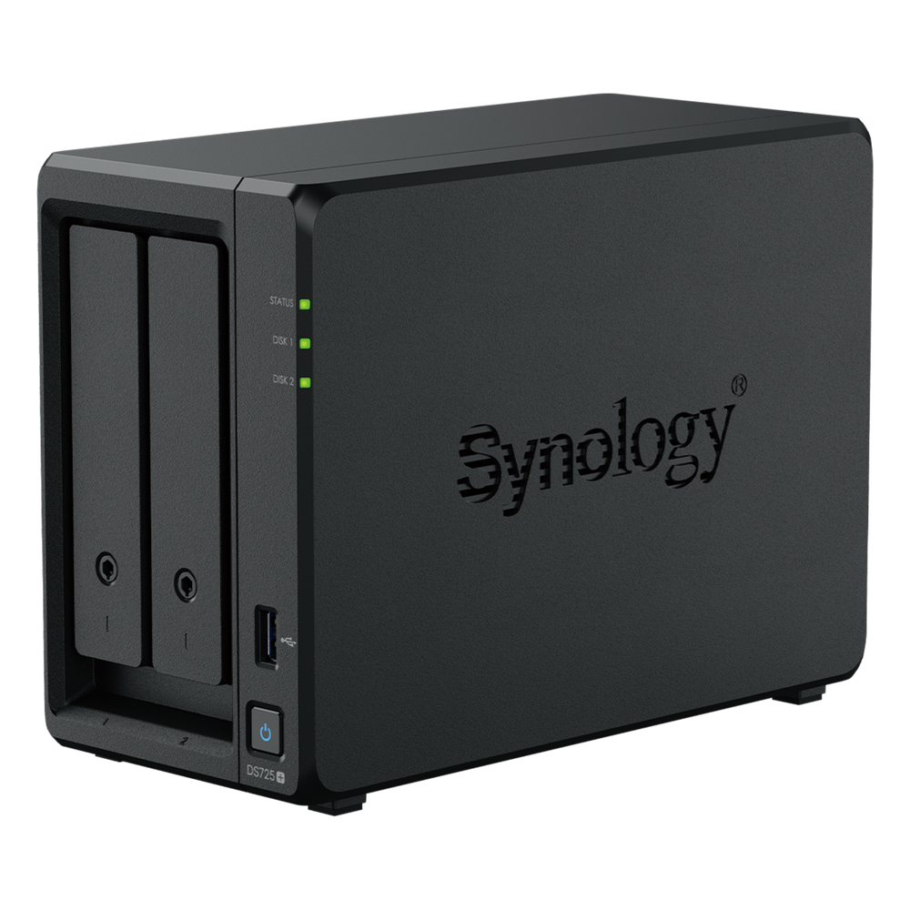 [DS725+] NAS Synology DiskStation DS725+ | 2 Bahías | Expandible hasta 7 Unidades | 2 Ranuras M.2 NVMe | Puerto 2.5GbE | Rendimiento 276 MB / s Lectura y 224 MB / s Escritura | Compatible con Unidad de Expansión DX525