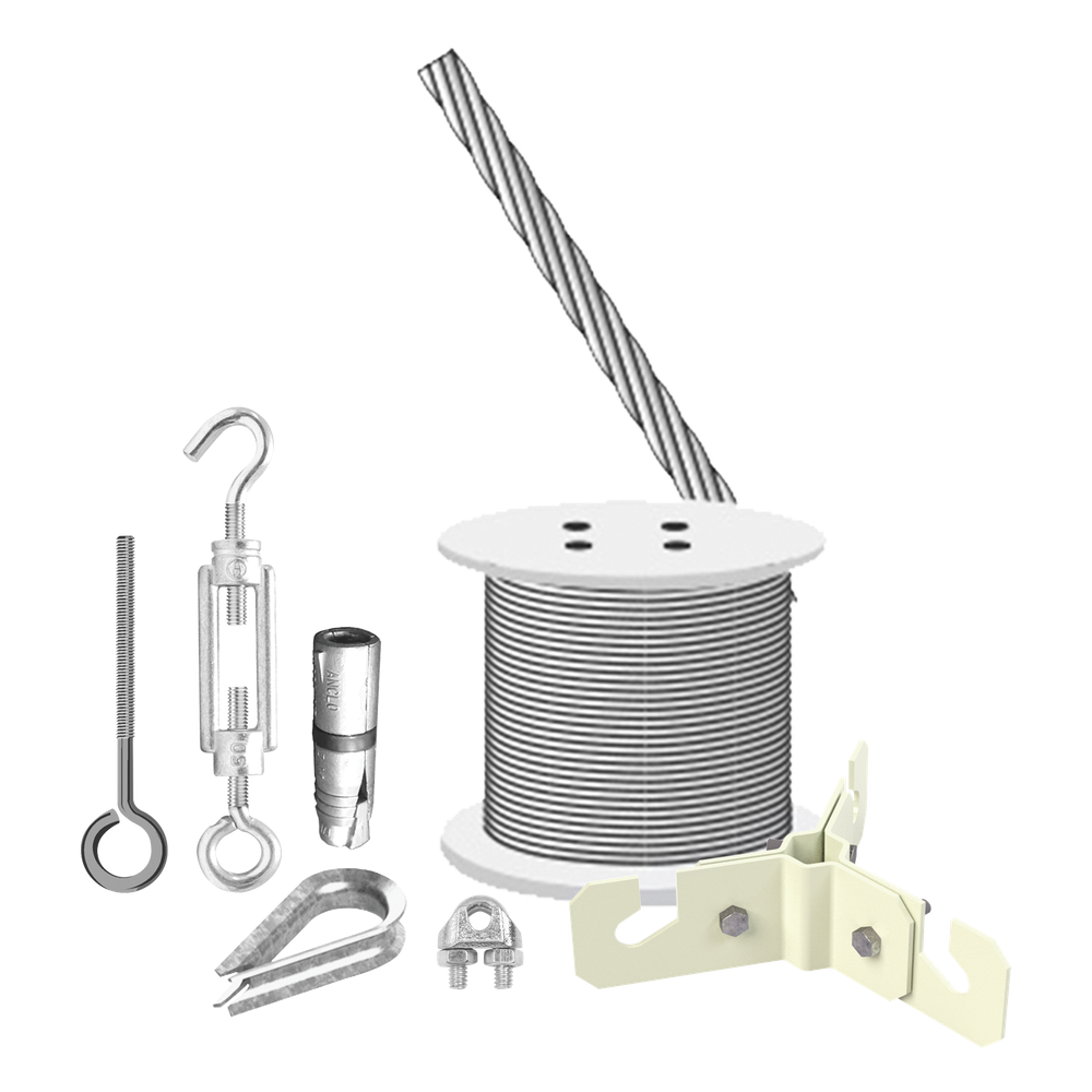 [KIT-RET-6M] Kit de Sujeción de Mástil de 6 Metros a Piso de Concreto