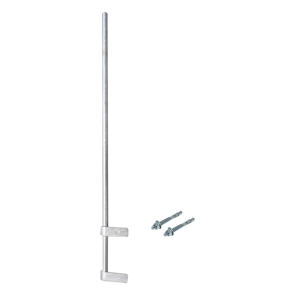 Mástil Liviano de Pared de 1.5 m (Diam. 1-1 / 4") con Cejas de Fijación Soldadas, ¡No se gira! Incluye Taquetes para instalación