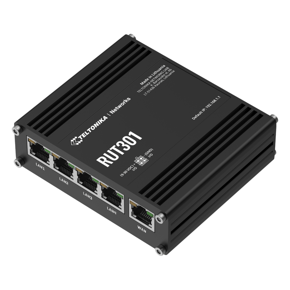 Router Industrial con 5 Puertos Ethernet / RutOS Seguro y Avanzado / Firewall y VPN Integrados / I / O Digital / Administración Remota RMS