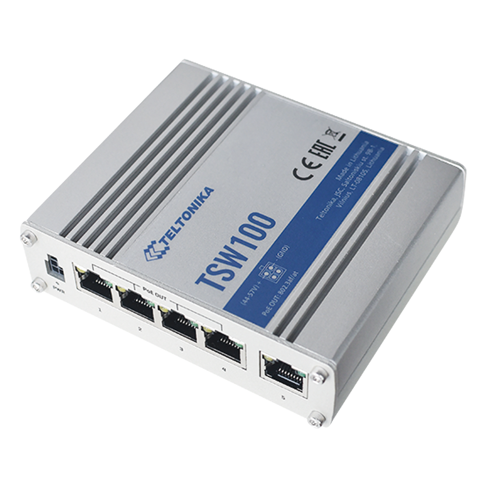 Switch industrial administrable 5 puertos, PoE, Gigabit, 120 W