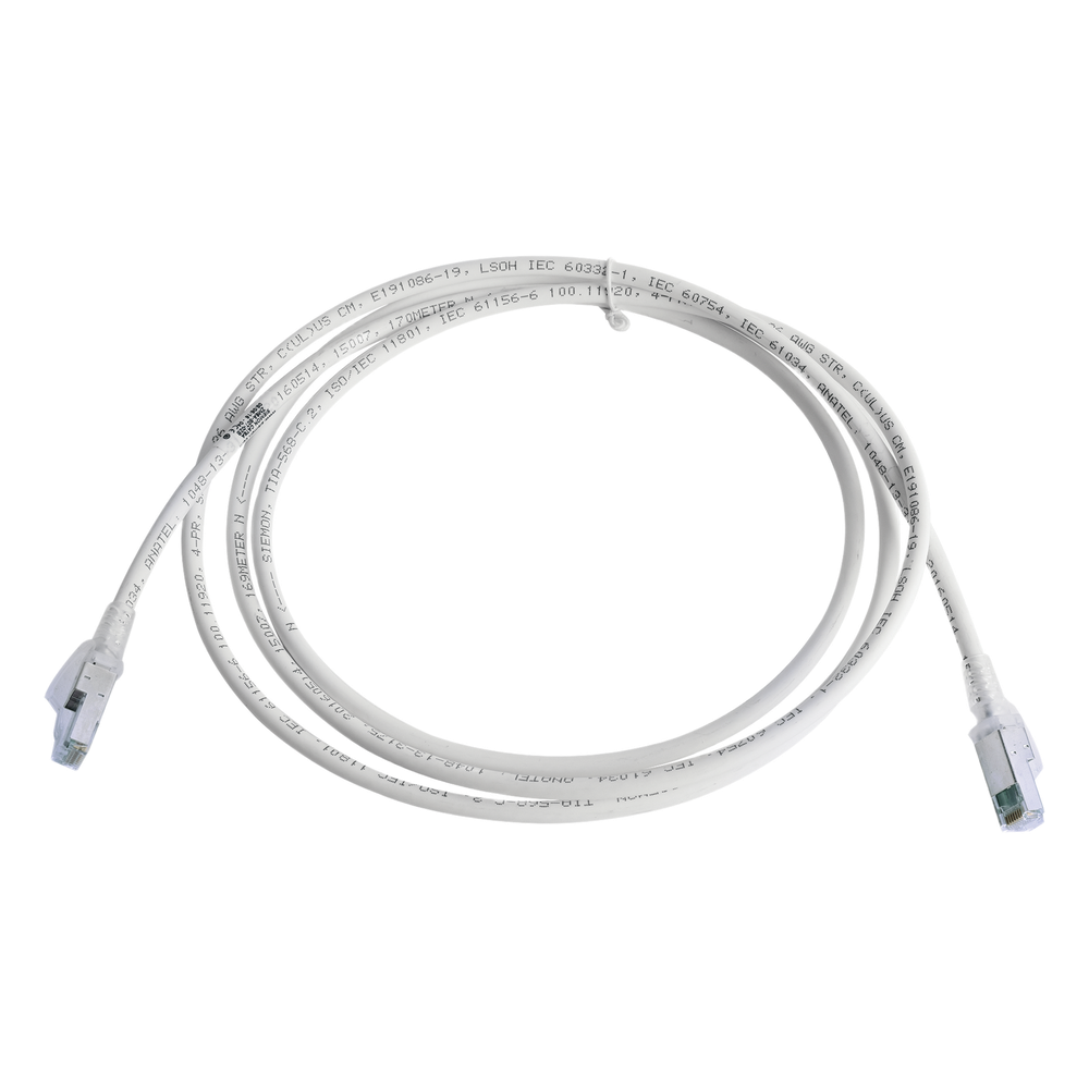 Patch cord Cat6A S/FTP, 2.13 m, blanco