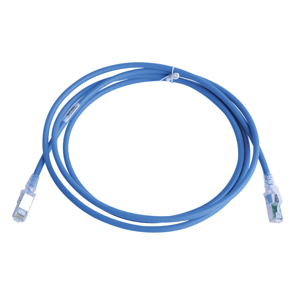Patch cord Cat6A S/FTP, 2.13 m, azul
