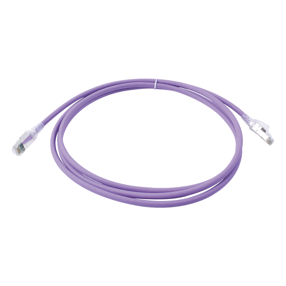 Patch cord Cat6A S/FTP, 2.13 m, violeta