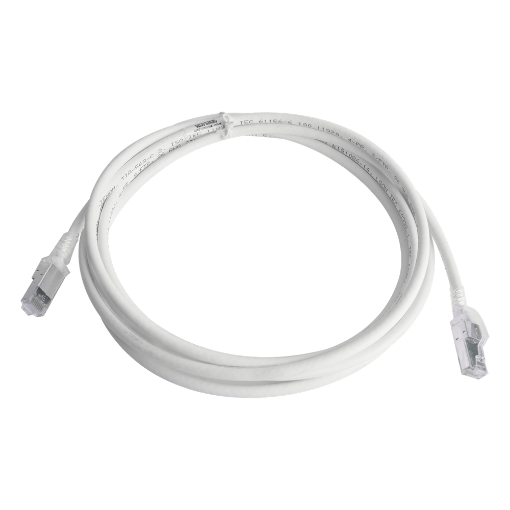 Patch cord Cat6A S/FTP, 3.05 m, blanco