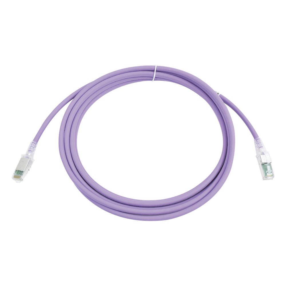 Patch cord Cat6A S/FTP, 3.05 m, violeta
