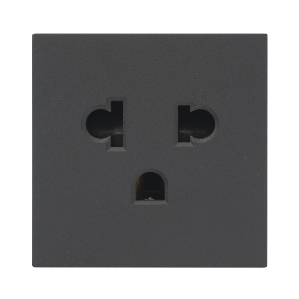 Módulo para Tomacorriente Euroamericano 45x45 mm, 1.77", negro