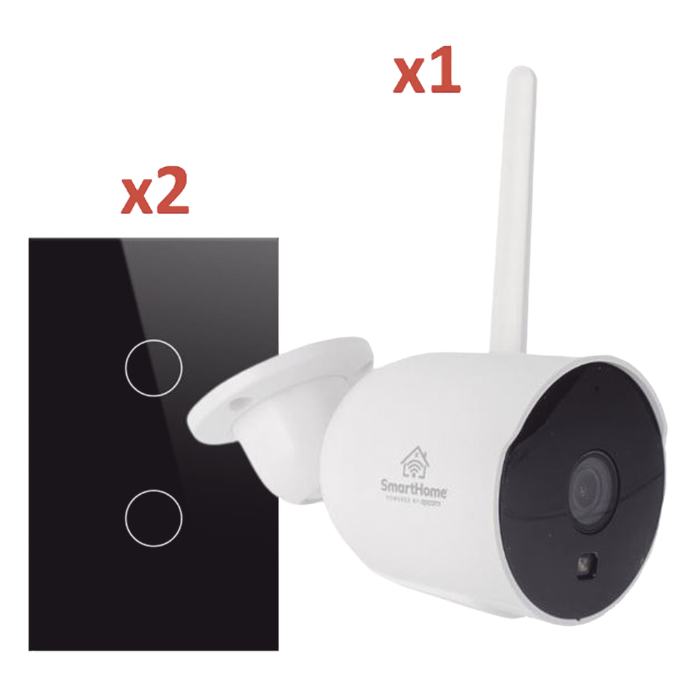(Wifi) KIT 1 cámara Wifi y 2 apagadores inteligentes Wifi