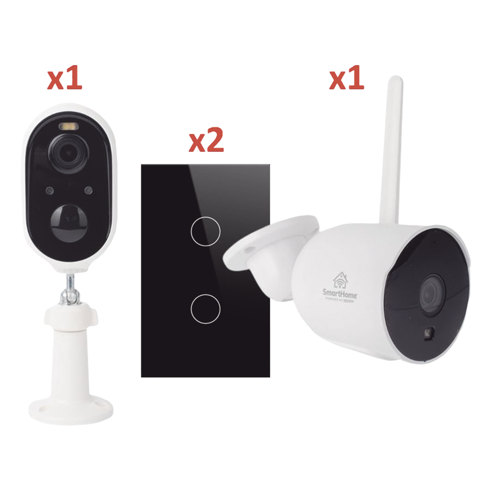 (Wifi) KIT 2 cámaras Wifi y 2 apagadores inteligentes Wifi