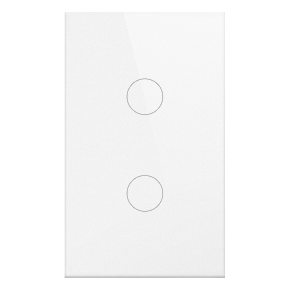 [SHS412WWH] Apagador Inteligente WiFi / 2 Circuitos de 800W / 100V-250V / Vidrio Templado 120x72 mm / Alexa y Google Home