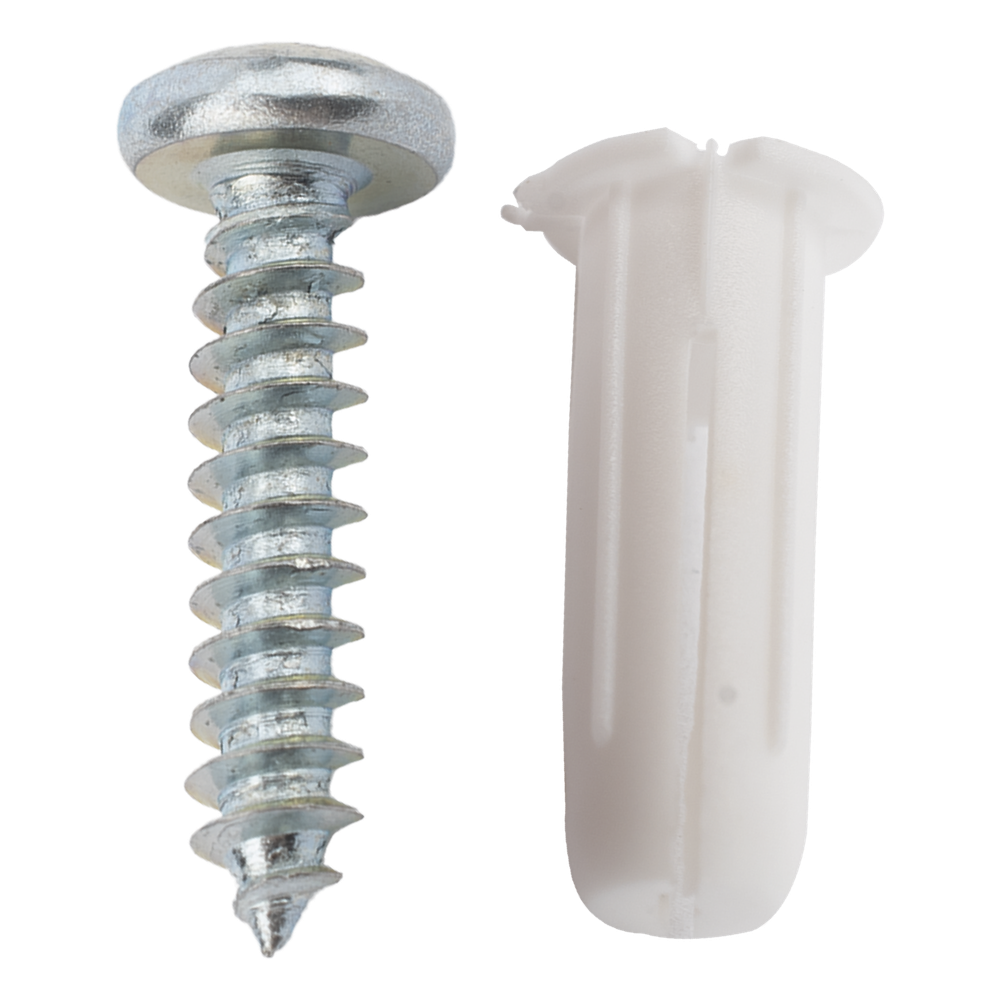 Paquete de 20 taquetes blancos 3 / 4" y 20 tornillos 8mm x 3 / 4" (1101-05002)