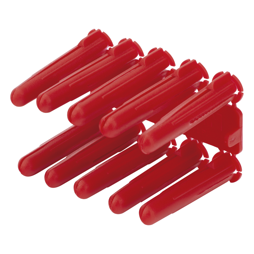 Taquete de 1 / 4 plástico paquete de 100 piezas para fijar objetos con tornillo en muros y techos de concreto o superficies sólidas, compatible con tornillo TH10X de 10 x 1 1 / 2" (1103-03100)