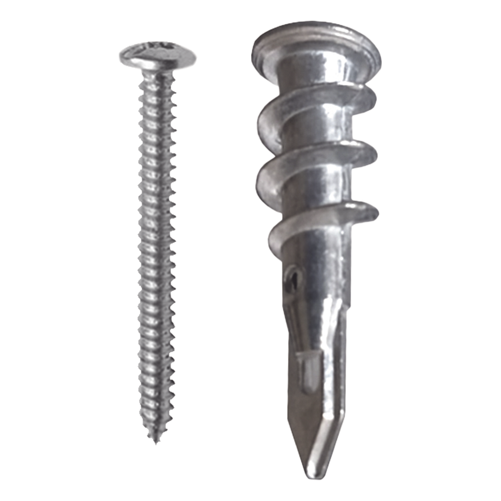 Taquete Métalico TPD Zinc con tornillo 8 x 1 1 / 4", Ideal para Uso con carteles publicitarios, Electrodomésticos