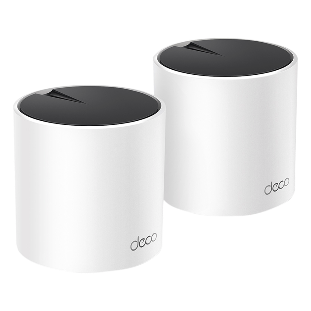 Kit 2 Routers Inalámbricos MESH Interior para Hogar / Doble Banda Wi-Fi 6 AX3000 Mbps / 3 Puerto Gigabit WAN / LAN / 2 Antenas Internas / Administración Mediante la App Deco (iOS, Android) / Protección HomeShield