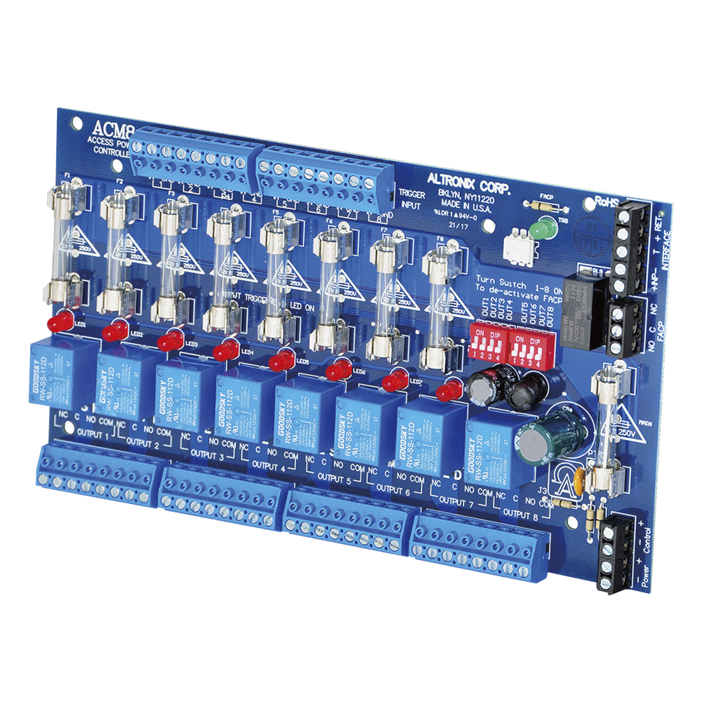 [ACM8] Tarjeta de control / 8 entradas @ 8 salidas / Requiere alimentación de 12 a 24 Vcd