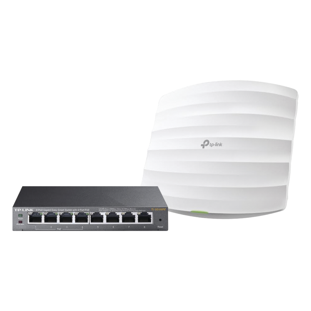 Kit de access point EAP245 y switch PoE TL-SG108PE 1 puertos