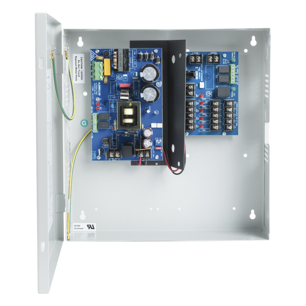 [AL-600-ULM] Fuente de Poder con Respaldo, 12 o 24 Vcc, 6 A, 72 W, 5 Salidas, Entrada 115 Vca, Para Control de Acceso y CCTV