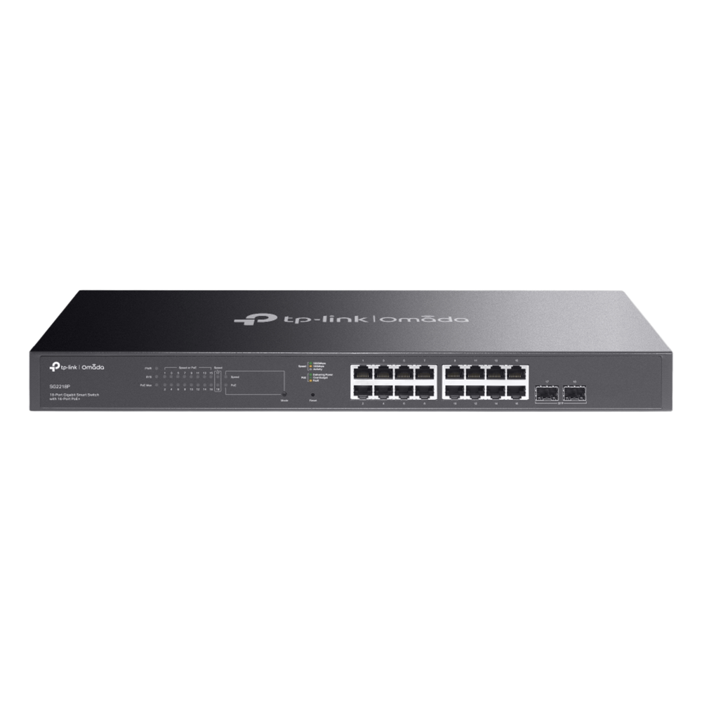Switch administrable 18 puertos, PoE+, Gigabit, capa 2, 150 W