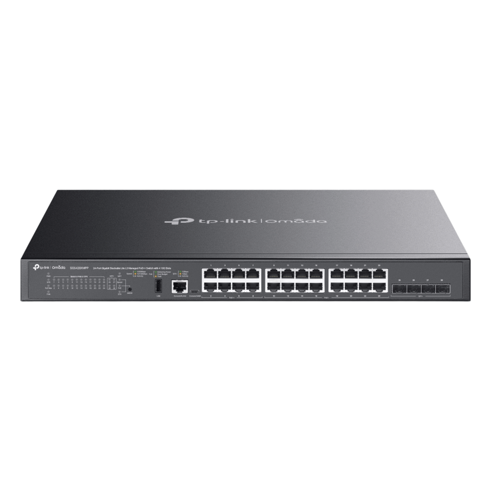 Switch administrable 24 puertos, PoE+, Gigabit, capa 3, 90 W