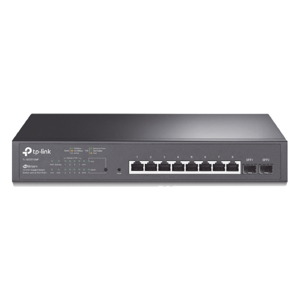 Switch administrable 8 puertos, PoE, Gigabit, 2 puertos SFP, 150 W