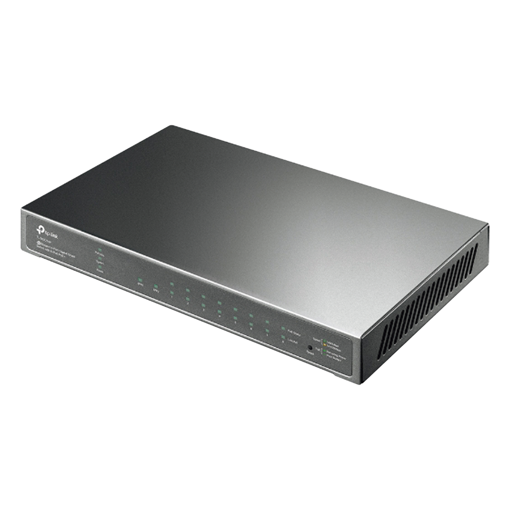 Switch PoE JetStream SDN Administrable 8 puertos 10 / 100 / 1000 Mbps + 2 puertos SFP, 8 puertos PoE, 61W, administración centralizada OMADA SDN