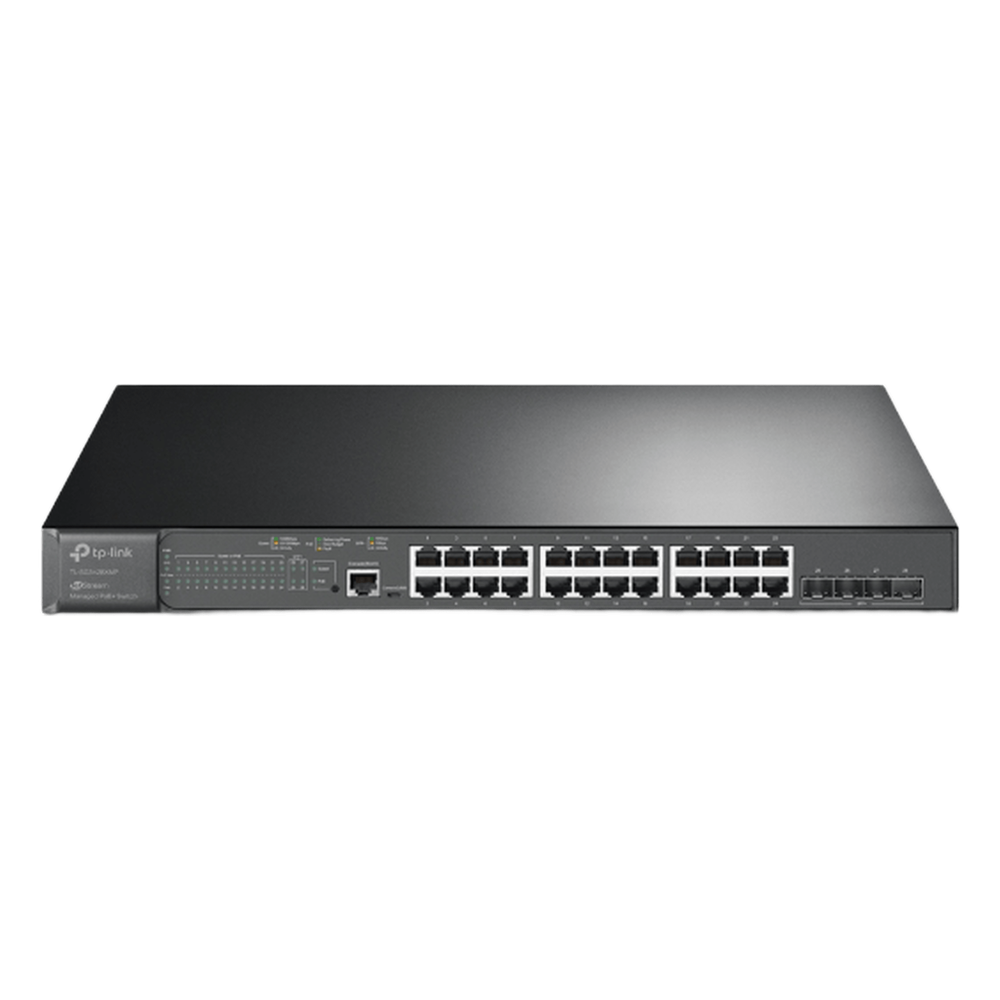 Switch administrable 24 puertos, PoE+, Gigabit, capa 2, 4 puertos SFP+