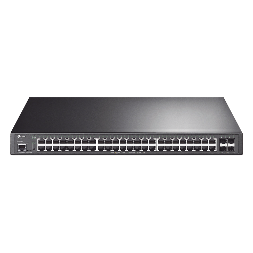 Switch administrable 48 puertos, PoE+, Gigabit, capa 2, 4 puertos SFP+