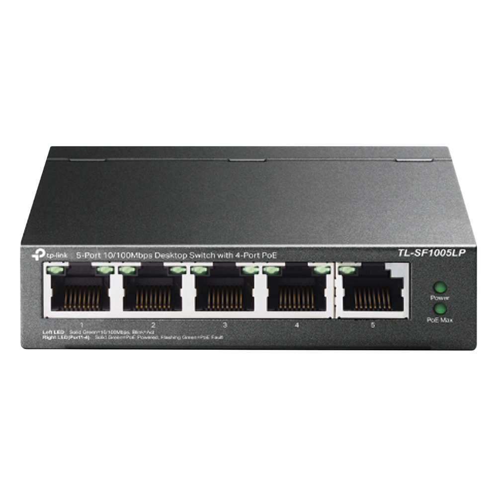 Switch no administrable 5 puertos, PoE, 10/100 Mbps, 41 W