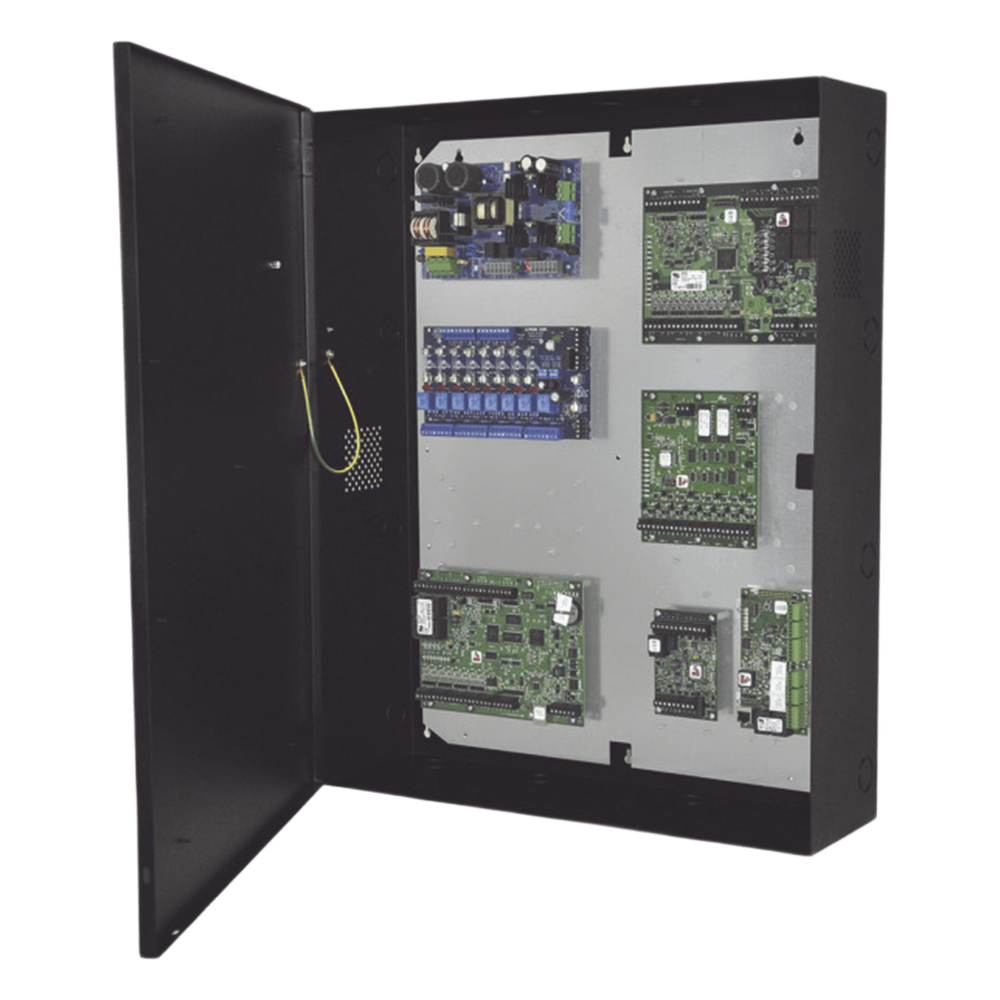 [TROVE2M2] Gabinete Trove2 con Backplane TM2 Extraíble / Para Controladores de Acceso Mercury / Hasta 4 Baterías 12VDC / 7AH / Acero 16 AWG / Cerradura y Tamper Incluidos / UL294