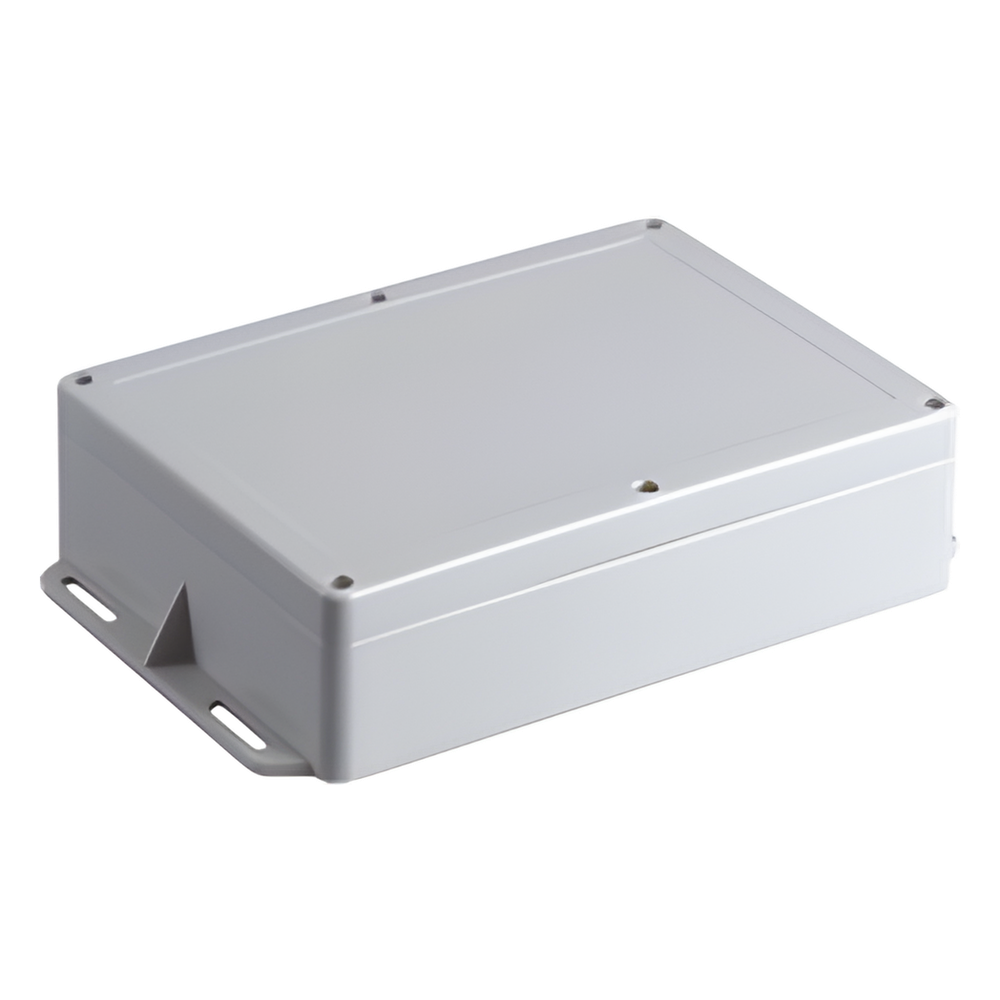 Gabinete Plástico para Exterior (IP65) de 160 x 220 x 100 mm Cierre por Tornillos Metálicos. Tiene Orejas para instalación a muro