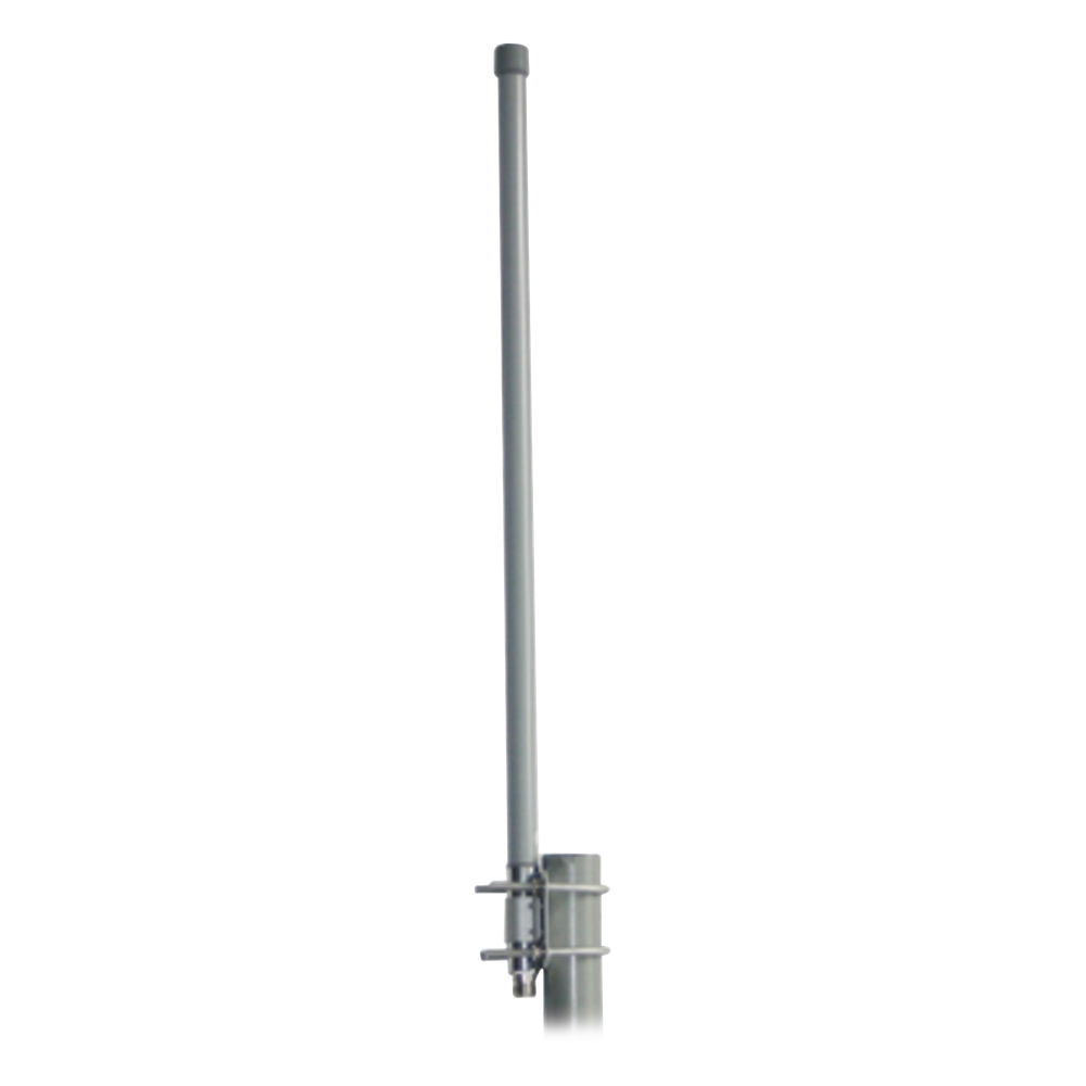[TXPO-24-Q15V] Antena omnidireccional de 2.4 GHz, Cobertura a 360º, Cobertura amplia y flexible, Ganancia 15 dBi, dimensiones 3.8 x 1.5 mts, conector N-Hembra, con montaje incluido
