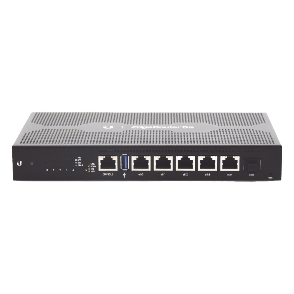 EdgeRouter 6 PoE pasivo 24 V, con 5 puertos 10