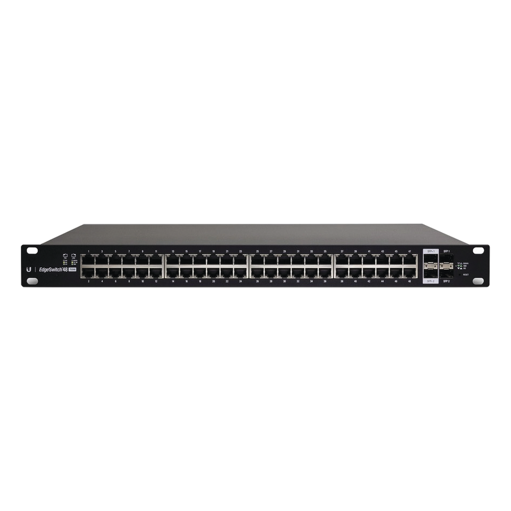 EdgeMAX Switch Administrable 48 Puertos Gigabit, PoE+ / Pasivo 24V, 2 SFP, 2 SFP+ 10G, 500W