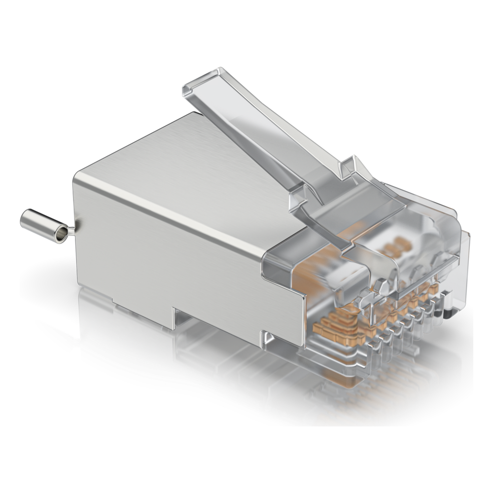Paquete de 100 Conectores RJ45 Blindados Diseñados para Cables 100 piezas