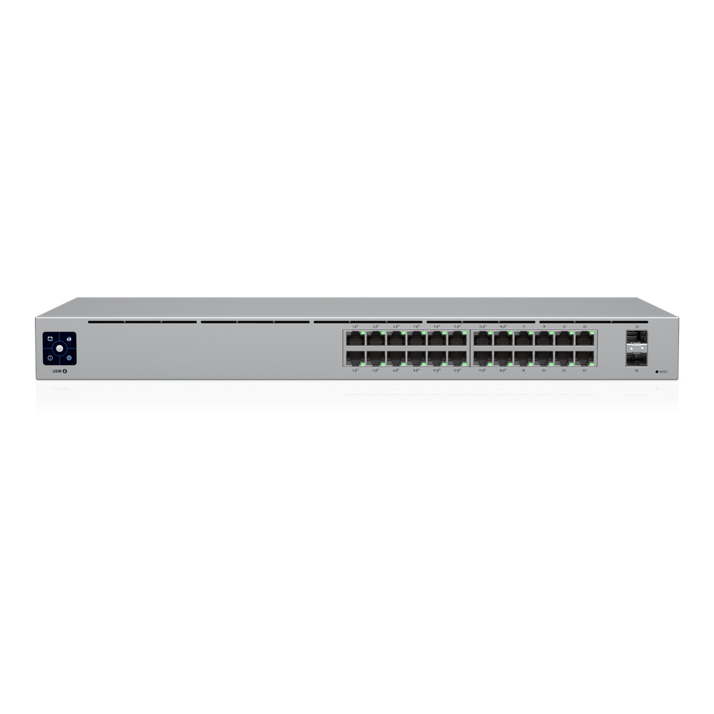 Switch administrable 24 puertos, PoE+, Gigabit, capa 2, 2 puertos SFP