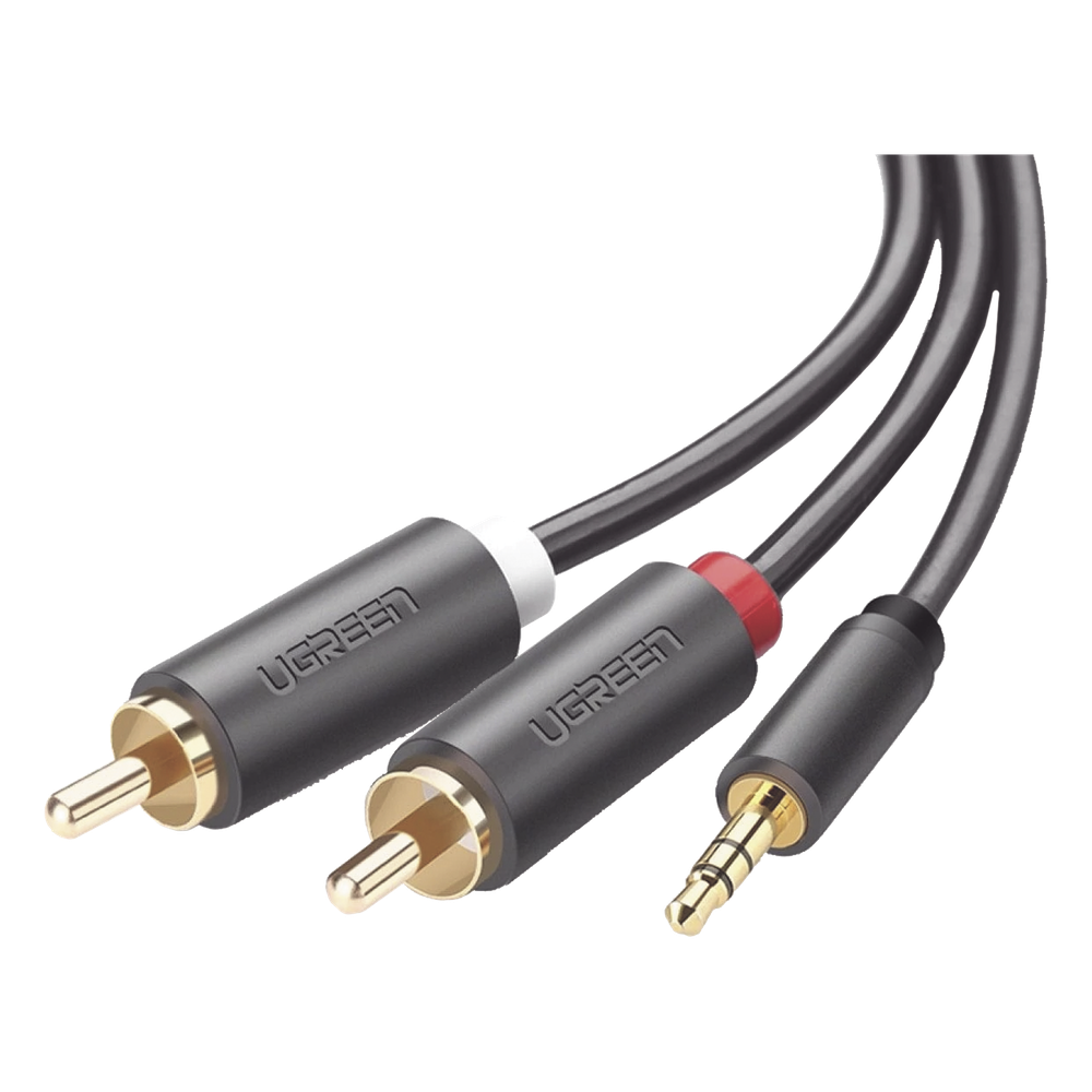 Cable Adaptador de 3.5mm Macho a 2 RCA Macho 3 m, gris