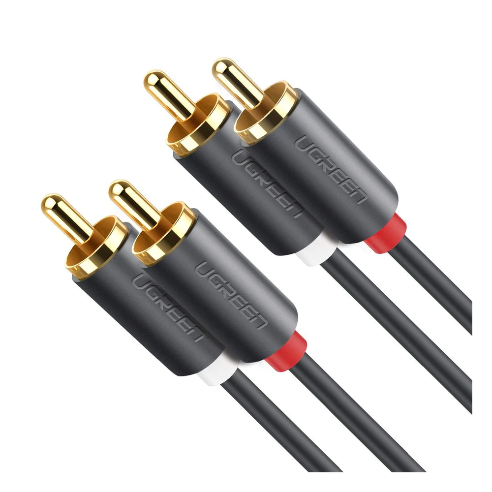 Cable de Audio 2 RCA Macho a 2 RCA Macho 3 m, negro