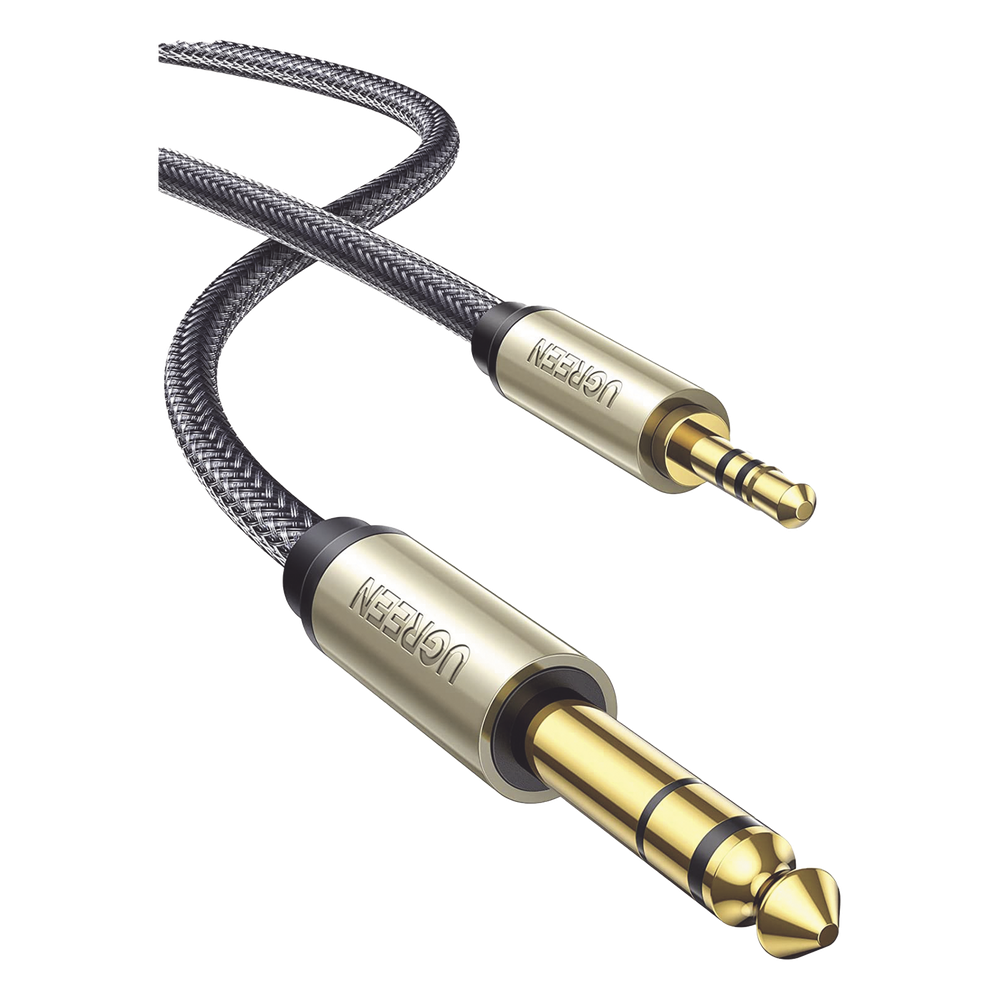 Cable Audio Estéreo 3.5mm (1 / 8") TRS a 6.35mm (1 / 4") TS / 1 Metro / Audio de Hi-Fi / Trenza de Nylon / Blindaje Múltiple / Caja de Aleación Zinc / Núcleo de Cobre Puro / Compatibilidad Universal