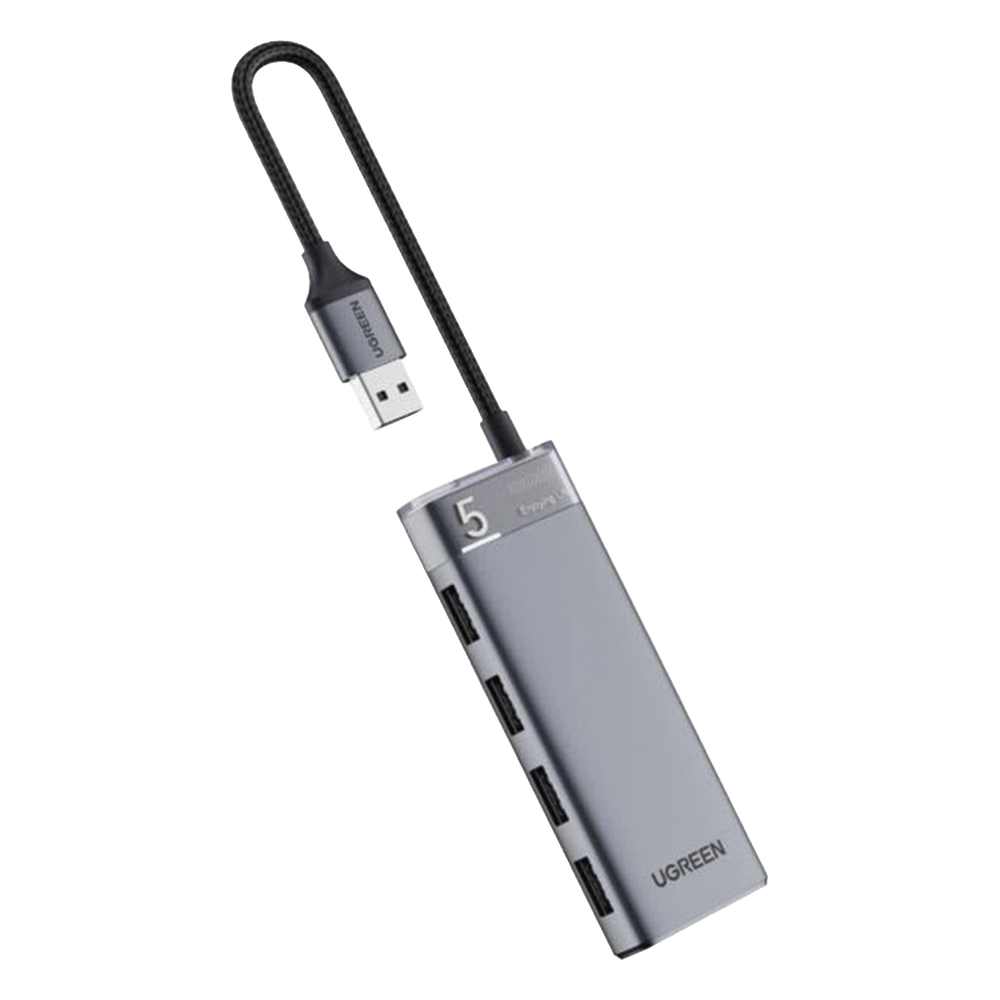 HUB USB-A 3.2 Gen1 4 EN 1 4 puertos, gris