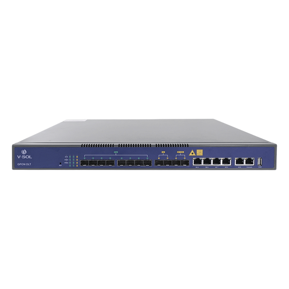 OLT de 8 puertos GPON con 8 puertos Uplink hasta 1,024 ONUs