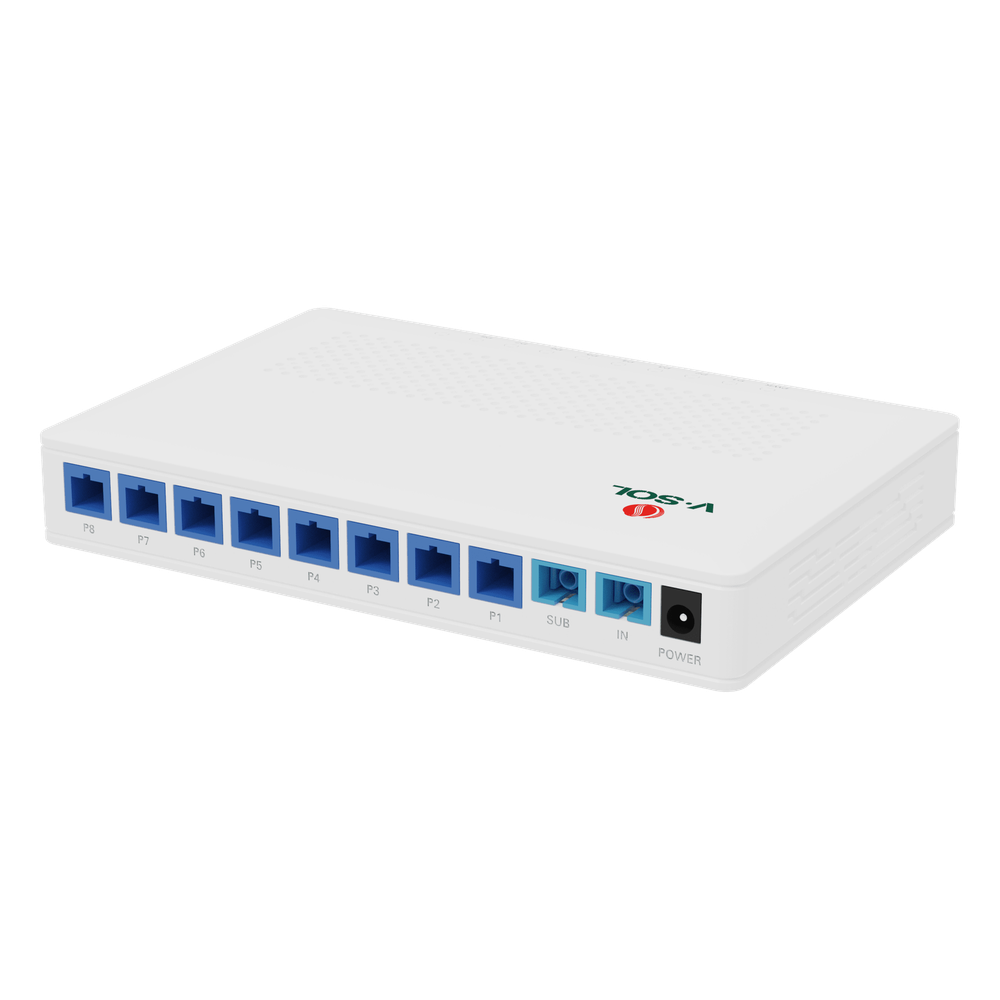 Splitter de fibra óptica 1x8, SC / UPC