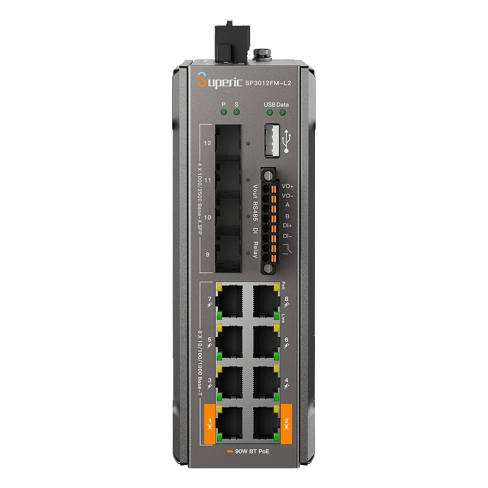 Switch administrable 8 puertos, PoE, Gigabit, capa 2, 4 puertos SFP
