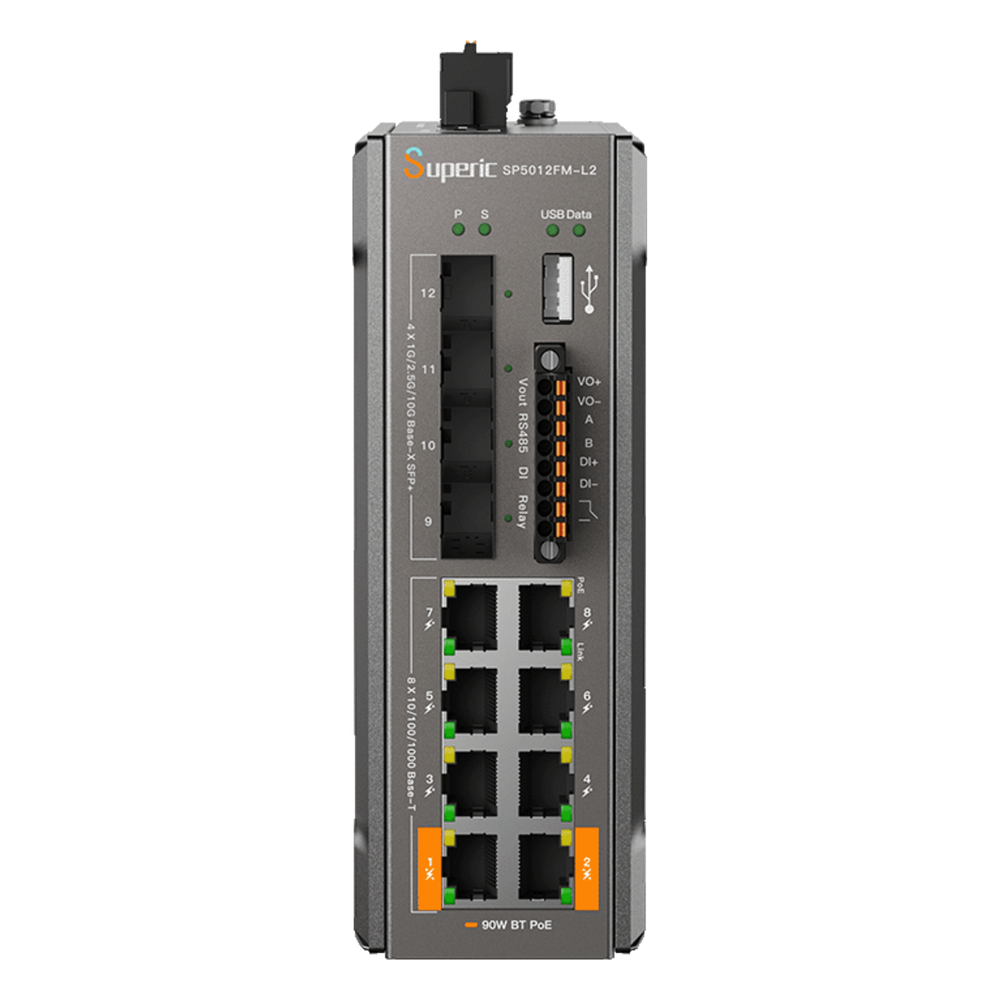 Switch administrable 8 puertos, PoE, Gigabit, capa 2, 4 puertos SFP
