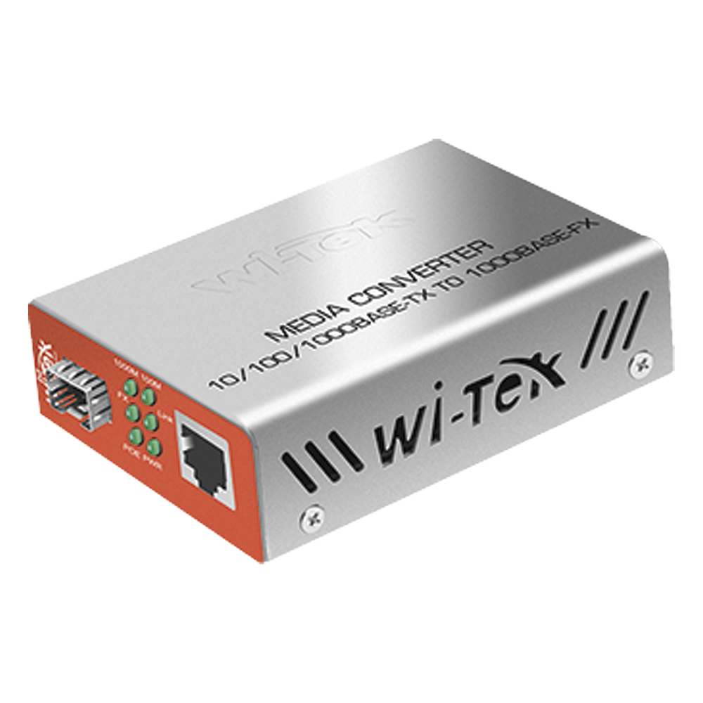 Convertidor de medios / 1 puerto RJ45 100 / 1000 Mbps PoE Out 802.3af / at / 1 SFP 1000Mbps / Distancia según transceptor