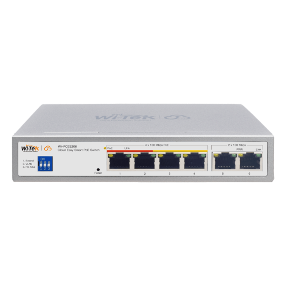 Switch 4 puertos, PoE, 10/100 Mbps, 60 W